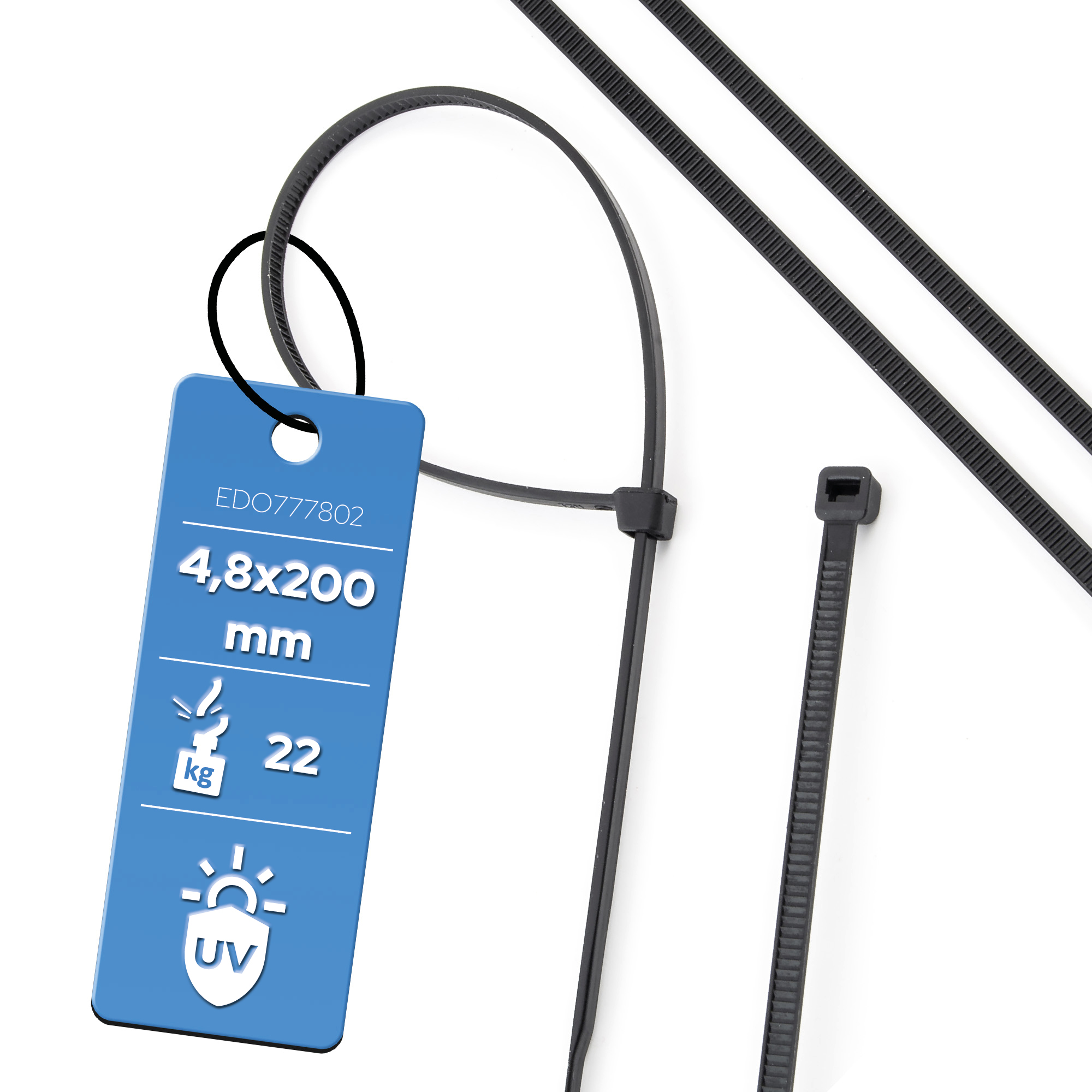 Opaska zaciskowa opaska kablowa bezhalogenowa 4,8x200 Czarna