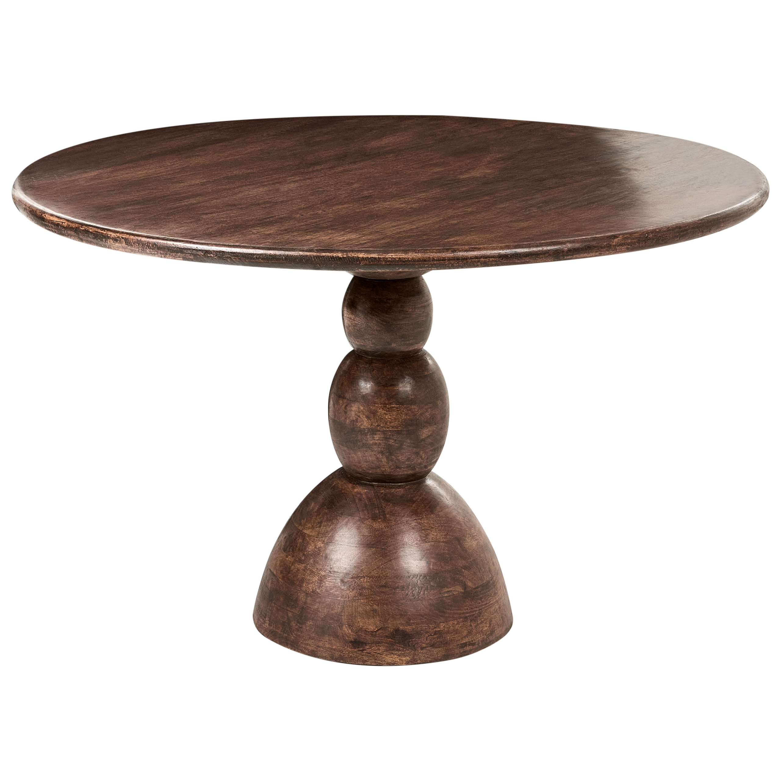 Beliani Mesa De Comedor Silvon 120 Cm 120 Cm Madera De Mango Marrón/Oscuro , Leroy Merlin