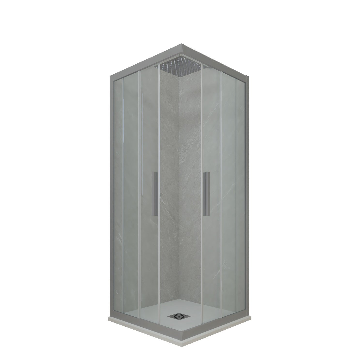 Porte De Douche D'angle En PVC 90x90 Cm – Neuf, Ouverture Centrale Accordéon