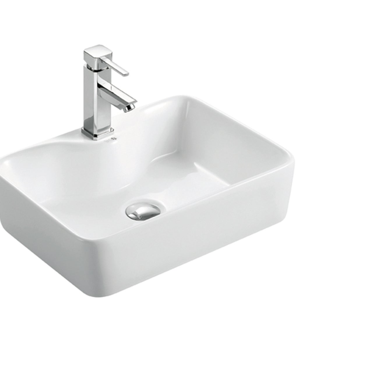 Vasque à poser en porcelaine blanche BAENA 480x370x135 mm - 4