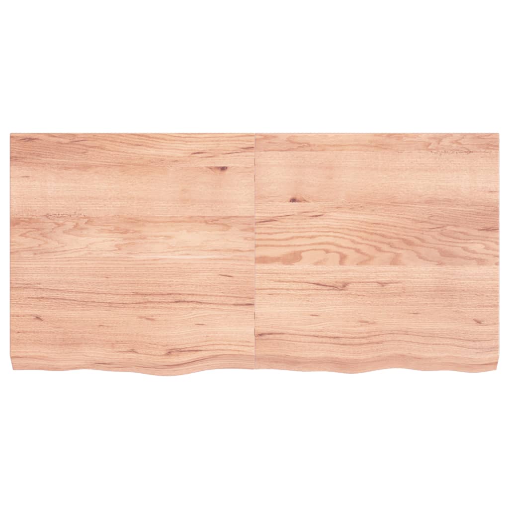 Bancada de banheiro em madeira maciça tratada marrom claro 120x60x(2-6)cm - 3