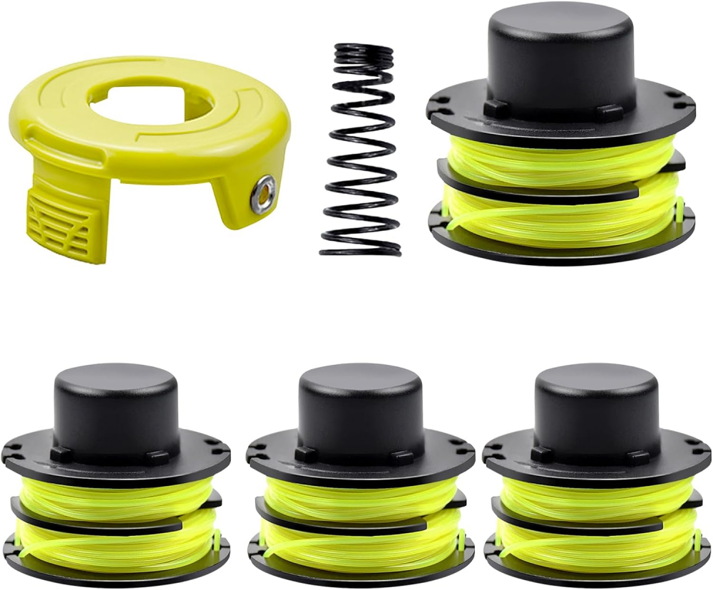 Szpule tnące kompatybilne z Ryobi RAC118 i RAC119, Ø 1,2 mm - 8,4 m (4 szpule + 1 pokrywa + 1 sprężyna)