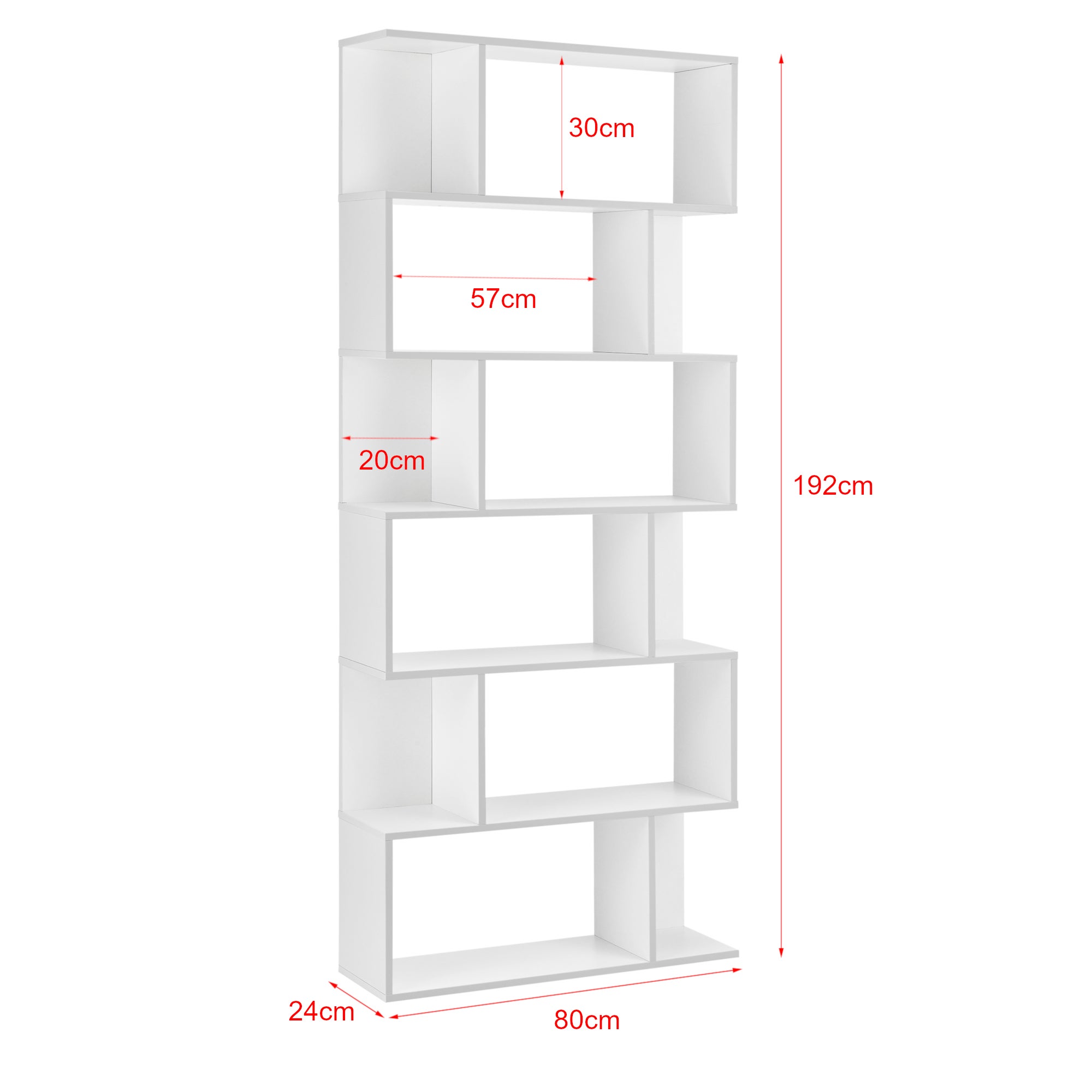 Libreria Borrby Scaffale da Terra 192 x 80 x 24 cm Bianco [en.casa] - 3
