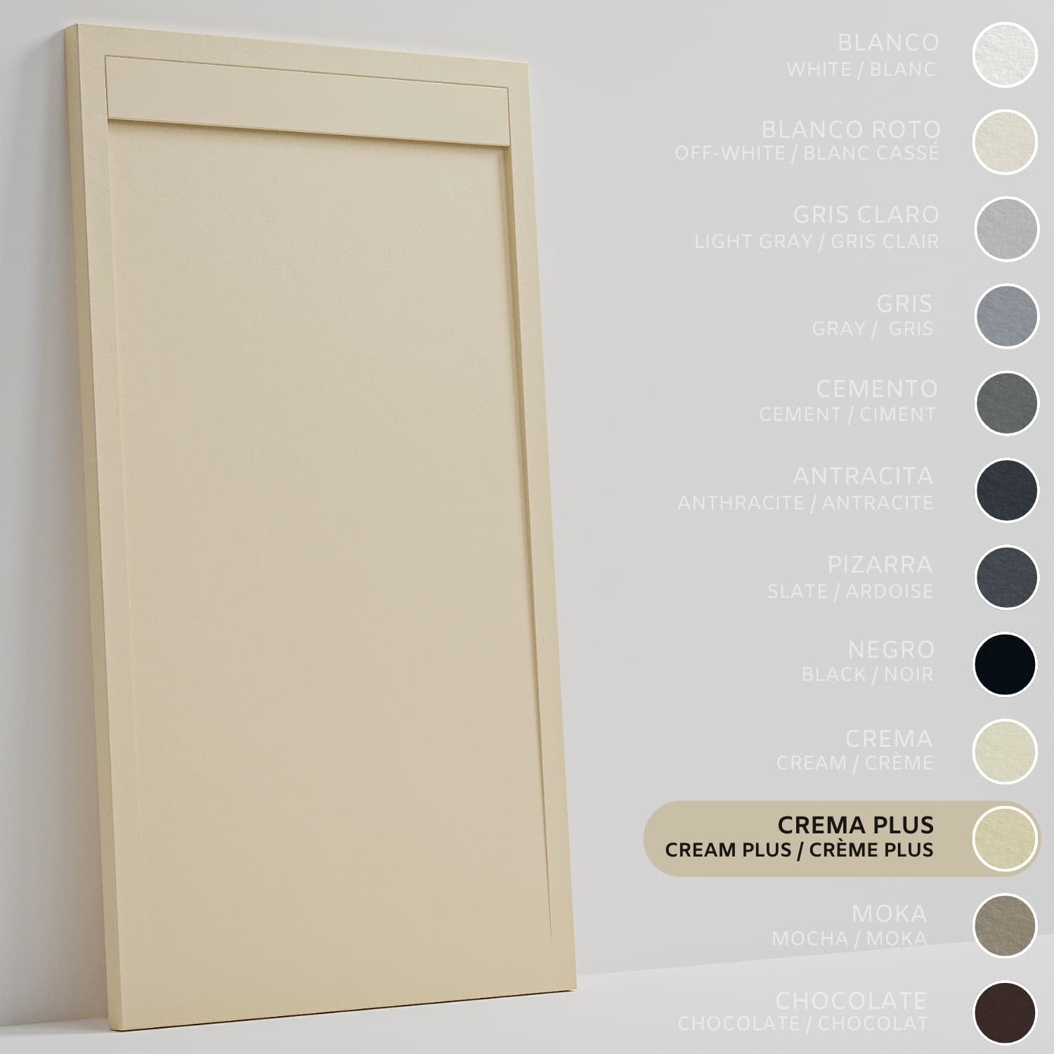 SOULHOME Brodzik prysznicowy– Żywica– Gel Coat– Gładka/Kamienna tekstura – Antypoślizgowy – intensywnie kremowy- 110x90- Niski 3cm– Minimalistyczny