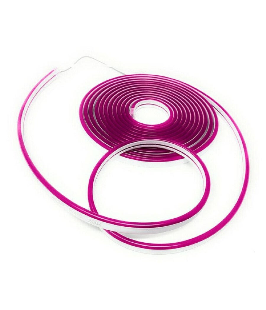 Trade Shop - Strip Led Neon Flessibile Striscia Decorativa 5 Mt Ip65 Vari Toni Di Luce U-12v - Fucsia - - 2