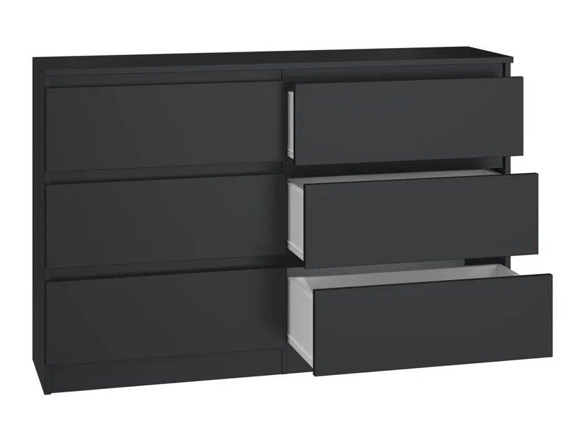 Commode MALWA 120 cm 6 tiroirs Noir - 6