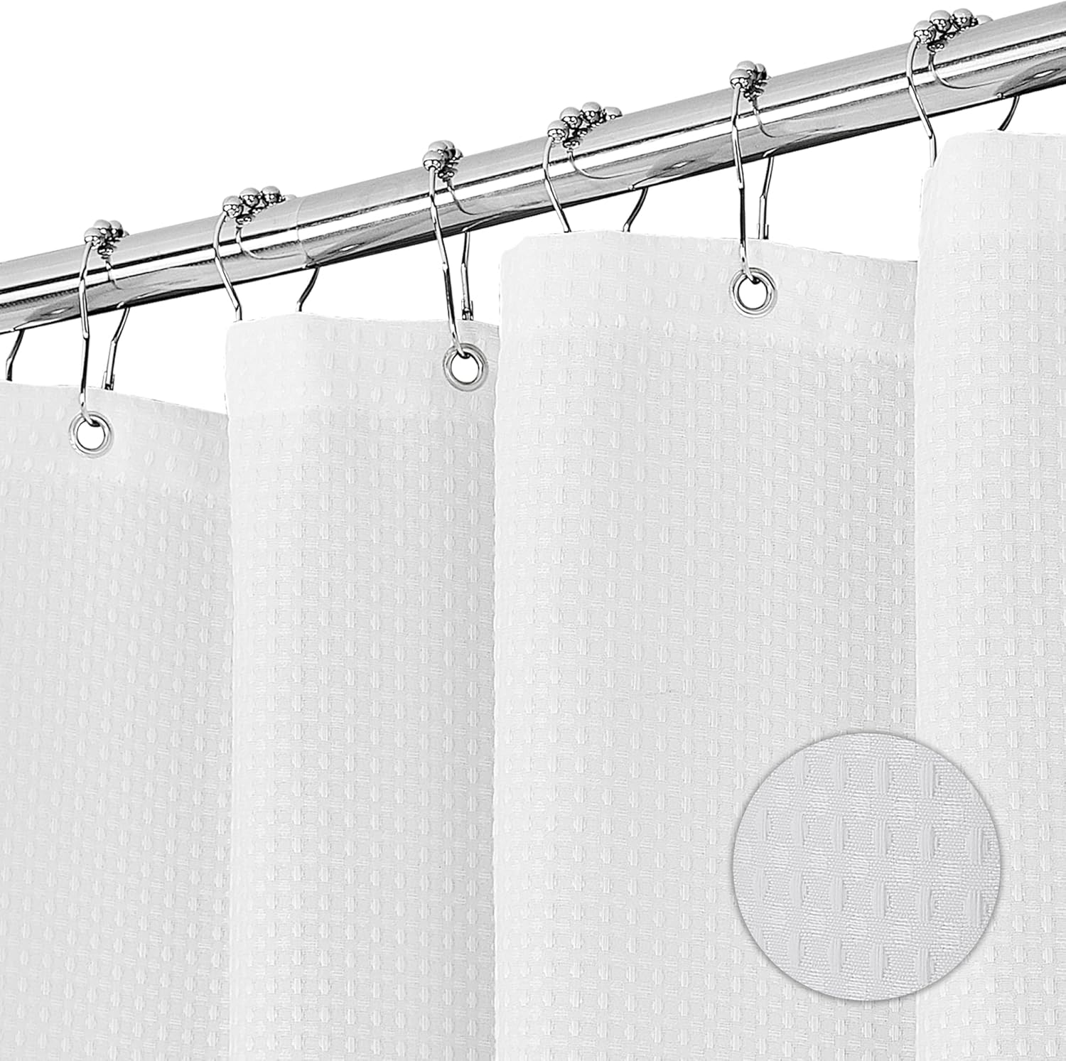 Tenda Doccia In Poliestere 180x200 Cm - Impermeabile, Lavabile, Con Pesi E Ganci, Grigio - Foto 3