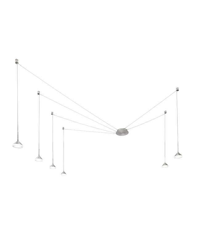 Lampa wisząca LED Isabella 48W 3000K, ściemnialna, Ø350 cm, aluminium satynowe, zintegrowany inteligentny ściemniacz światła