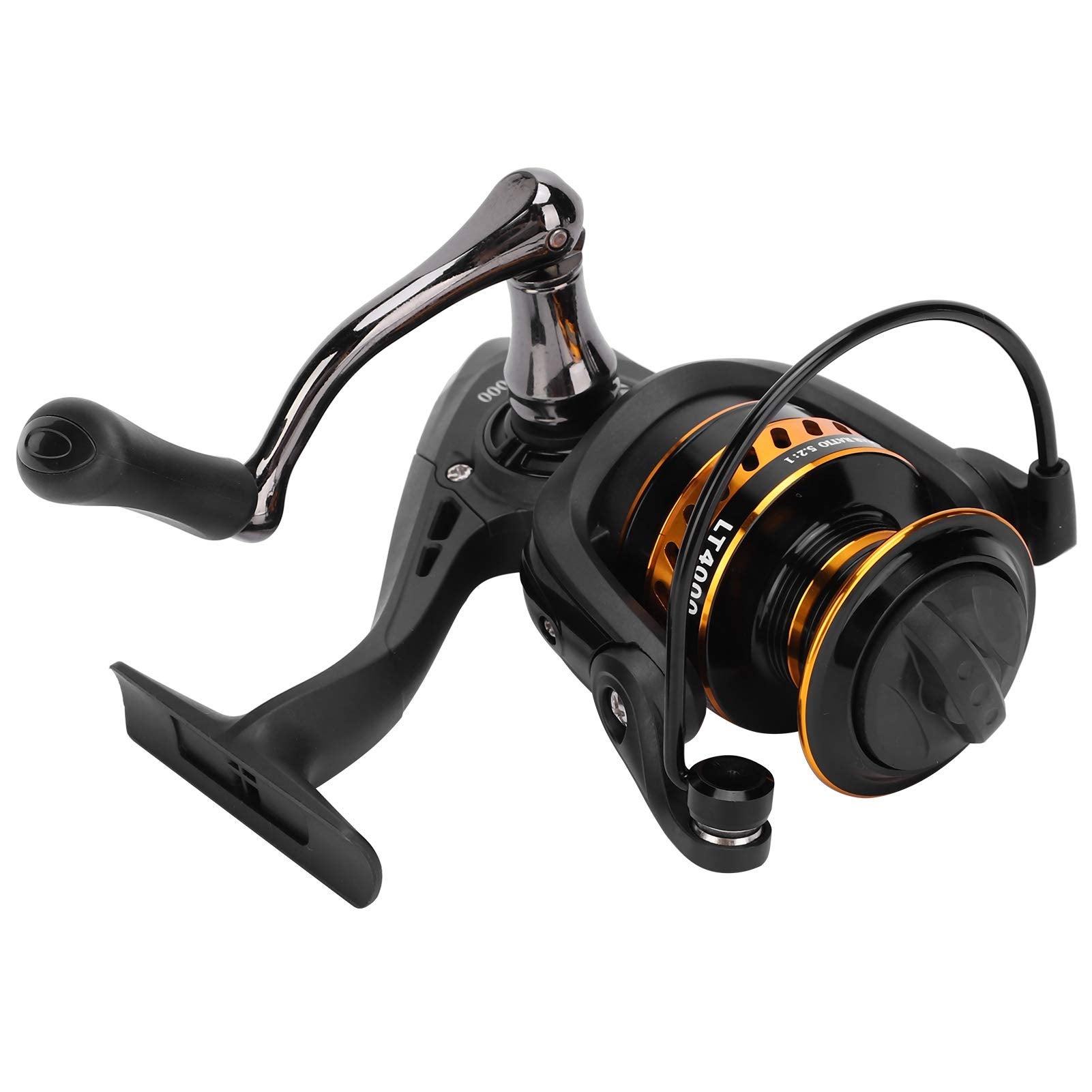 Accessorio per la pesca con zattera a dondolo con canna da pesca portatile in metallo con lenza da pesca (LT4000 oro nero) - 7