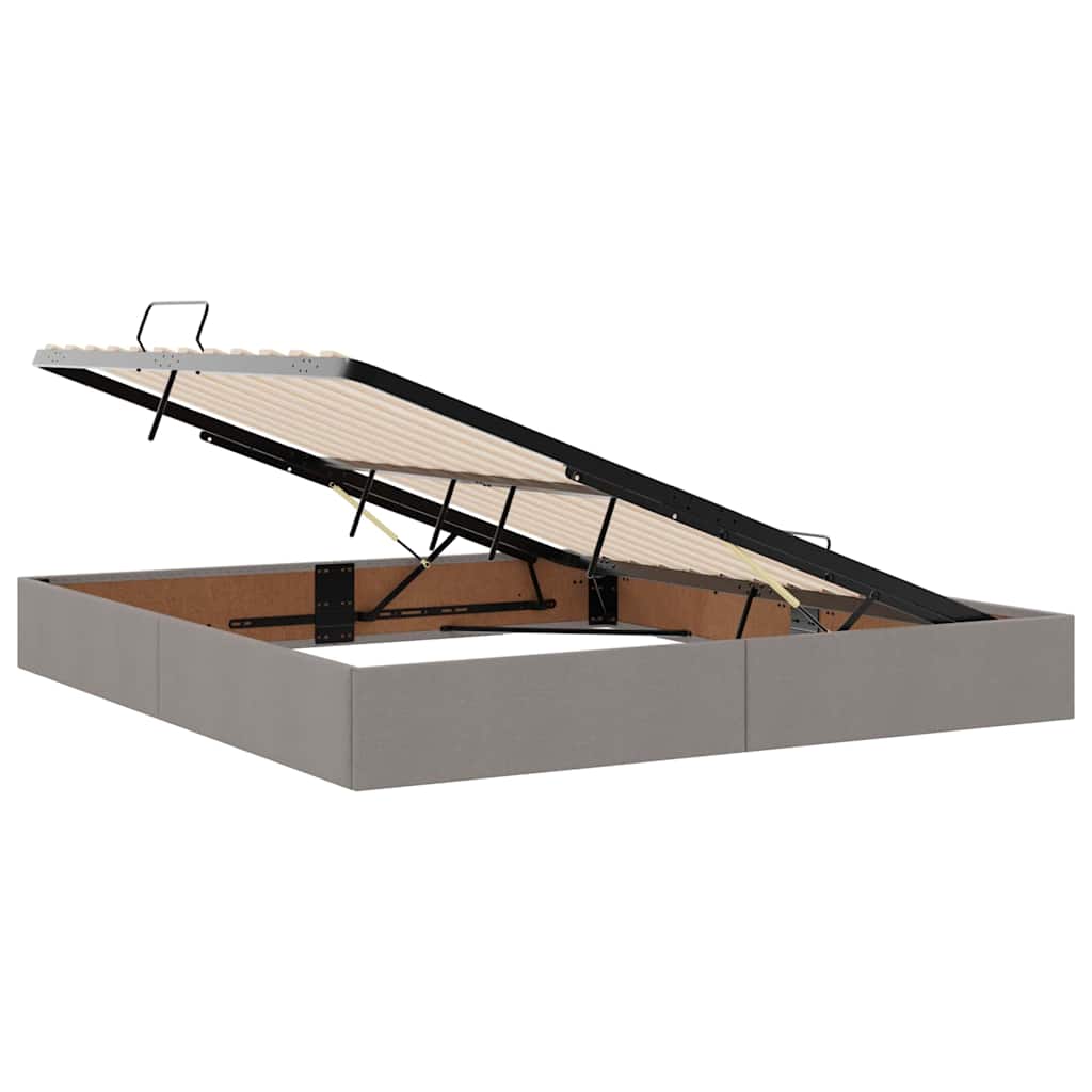Lit avec rangement et matelas taupe 180 x 200 cm velours - 6