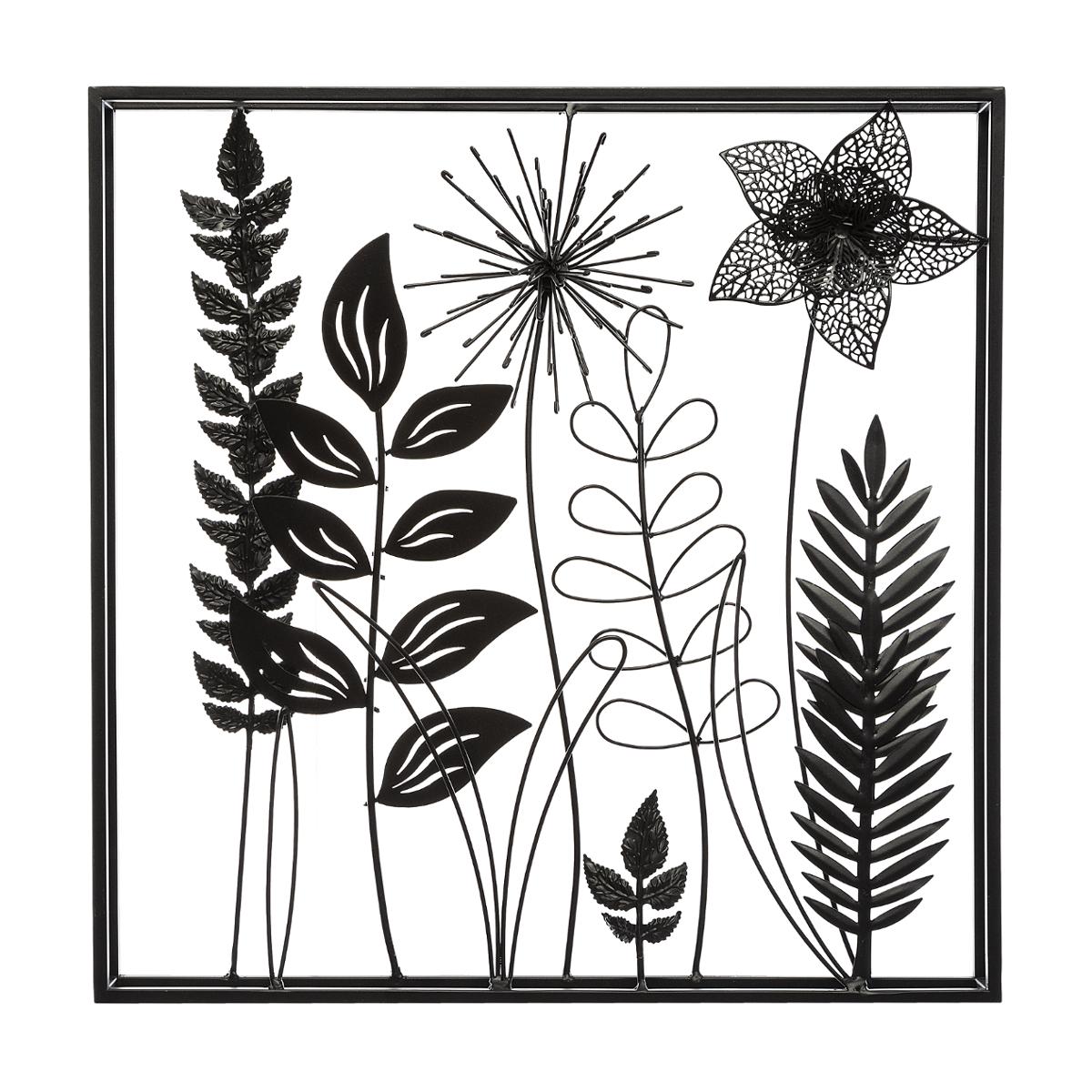 Decoración de pared 'feuilles' - metal 40 x 40 cm - atmosphera créateur d'intérieur