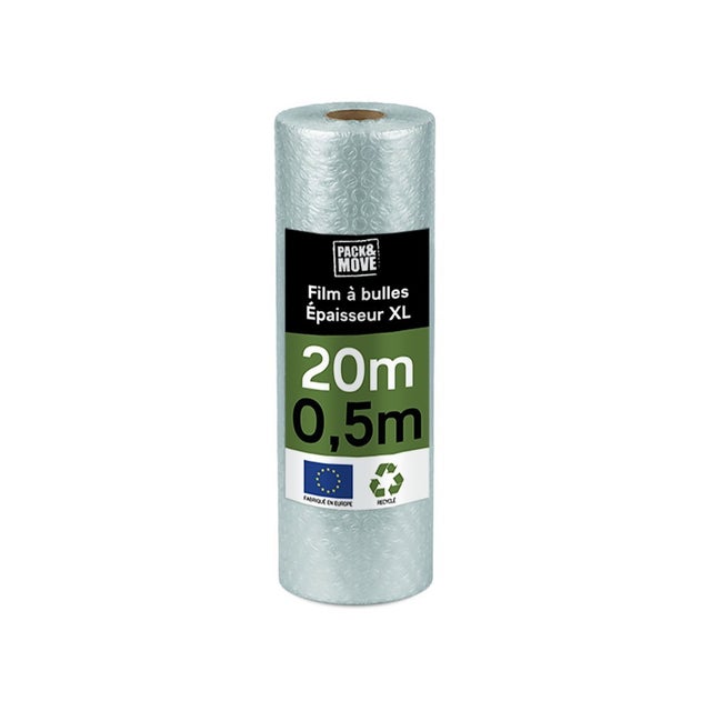 Papier bulle recyclé - Déménagement et expédition - 0,5 x 20 m - 70% recyclé