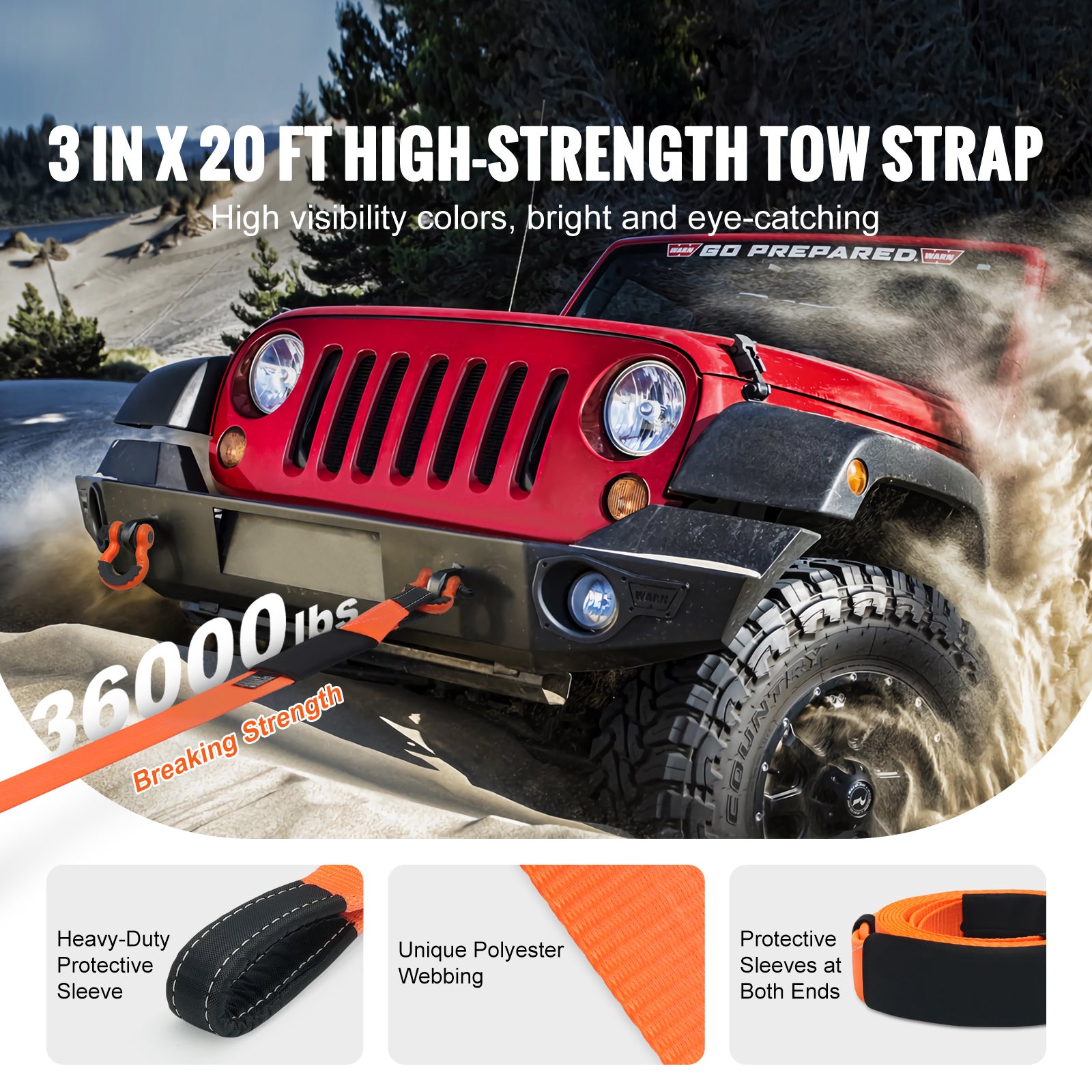 Kit de sangle de remorquage SucceBuy 3