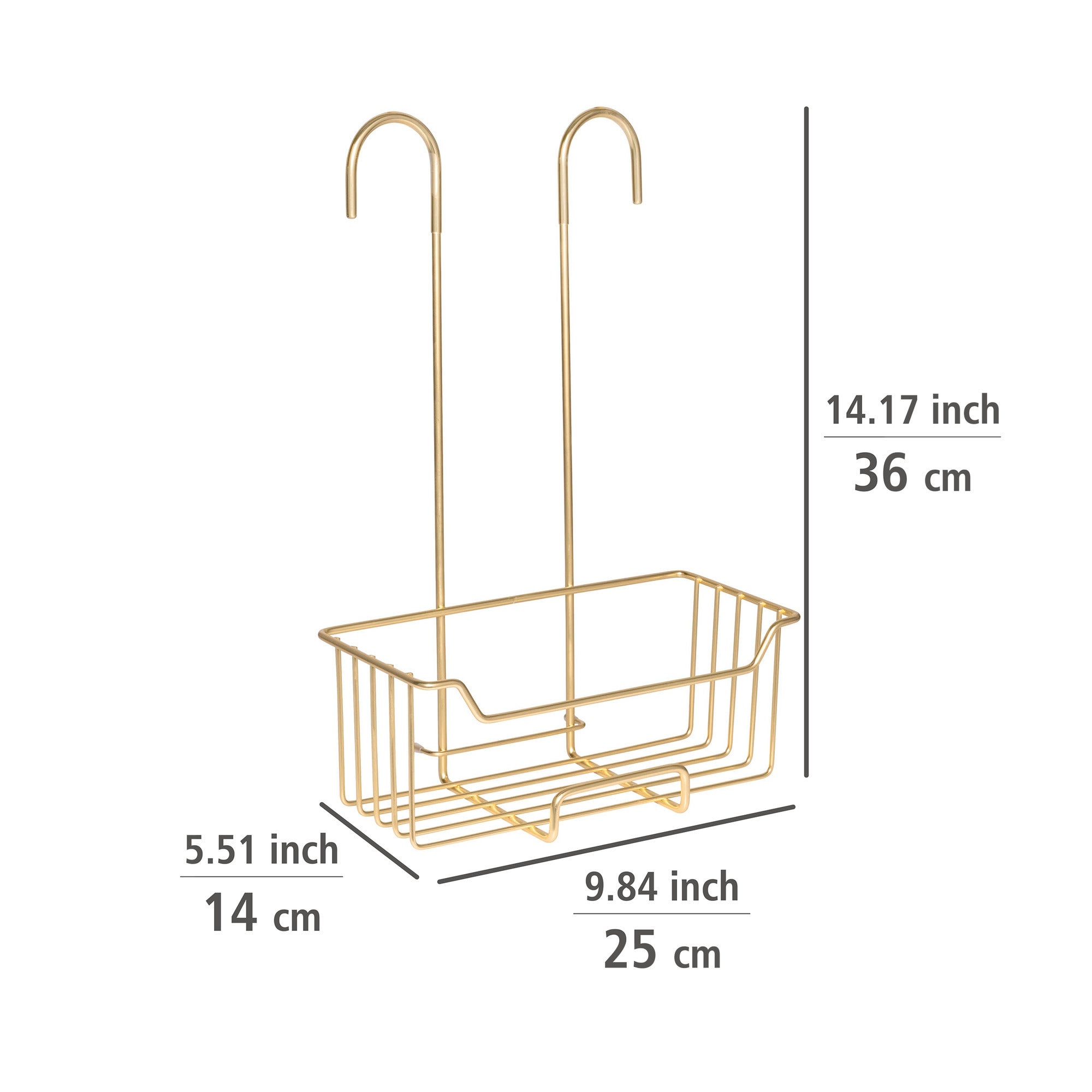 Organisateur de douche Milo jaune / doré 25x36x14 cm - 4
