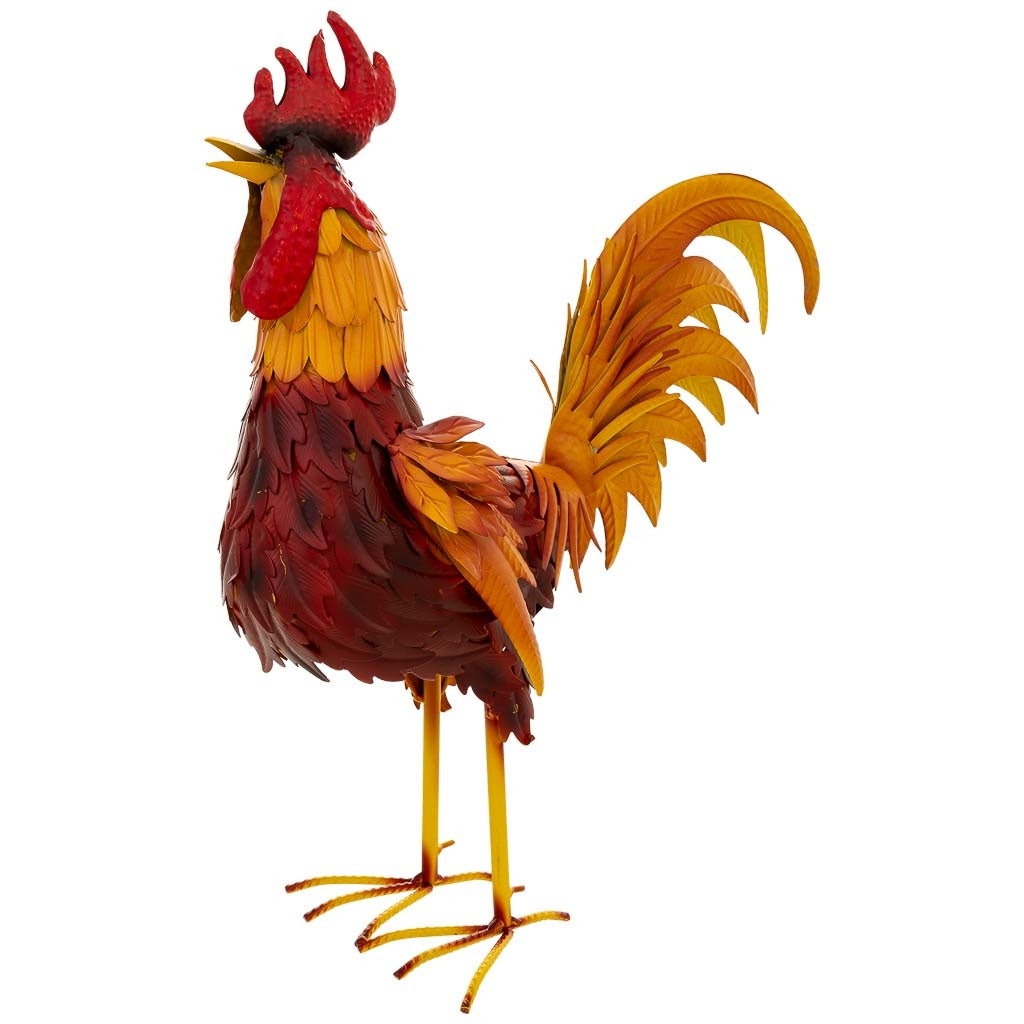 Coq décoratif en métal rouge, 41 x 16 x 54 cm (h) - 5