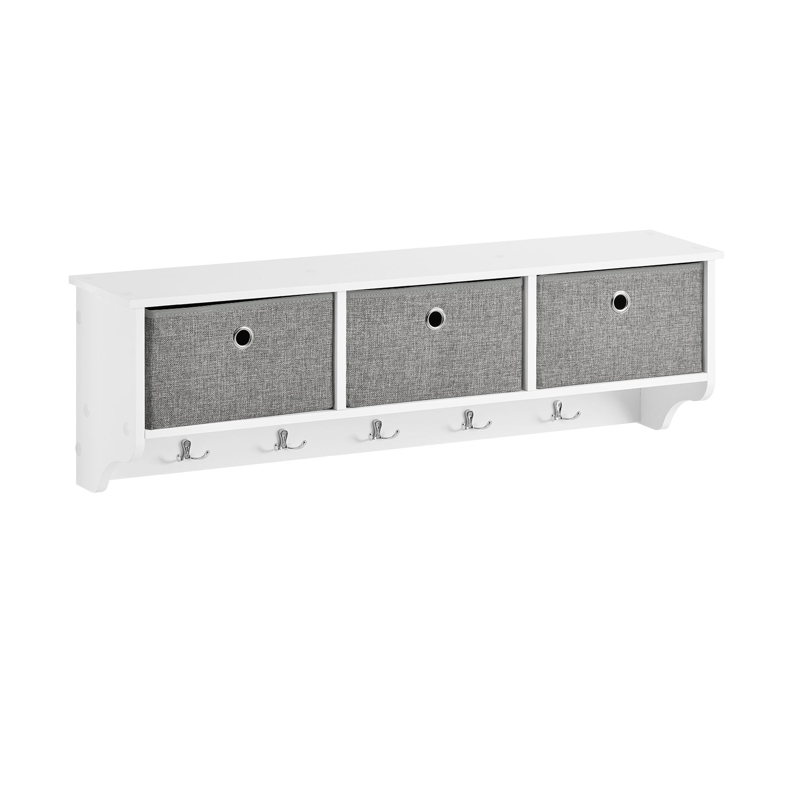Pensile Ingresso SoBuy Con Ante Scorrevoli - Legno Bianco 75x20x23cm, Portachiavi Da Muro - Foto 12
