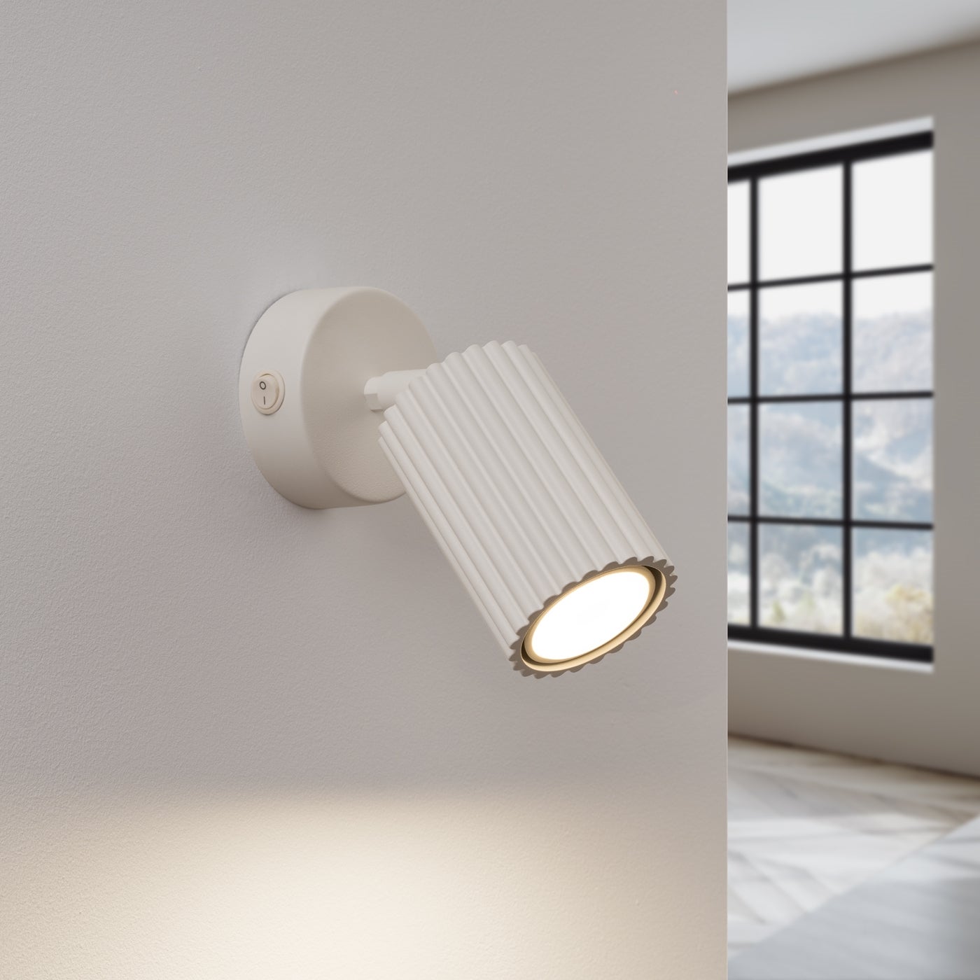 Kinkiet GLOOW beżowy z włącznikiem LED 3000K - 8x16x16cm Sollux