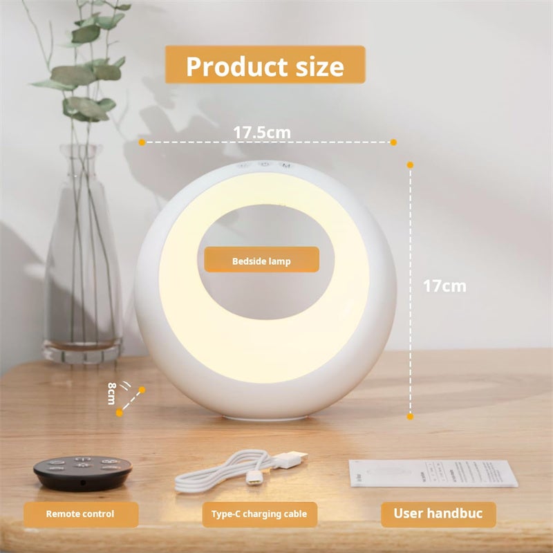 Candeeiro de cabeceira com comando e toque regulável, decoração para quarto de bebé, luz de presença, candeeiro de mesa LED com mudança de cor RGB - 8