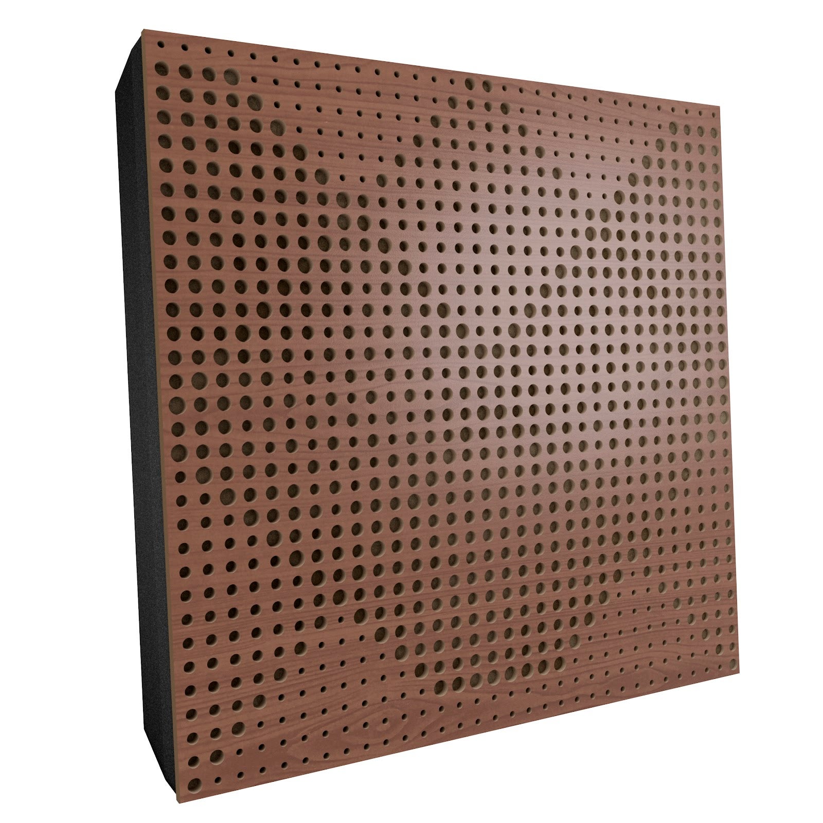 Lot de 2 Panneaux acoustiques WILDS-F décoratifs insonorisants 50x50x5 cm - MDF perforé laminé, tissu et mousse acoustique -Noix+Beige - 2