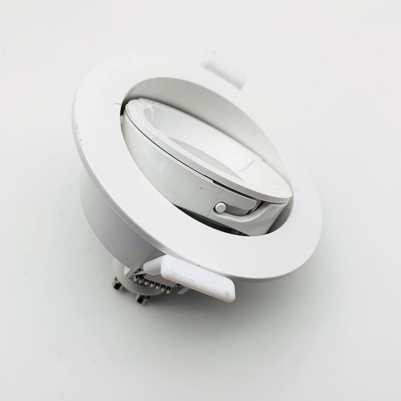 Support Spot Encastrable GU10 LED Orientable Rond BLANC - SILAMP - 5