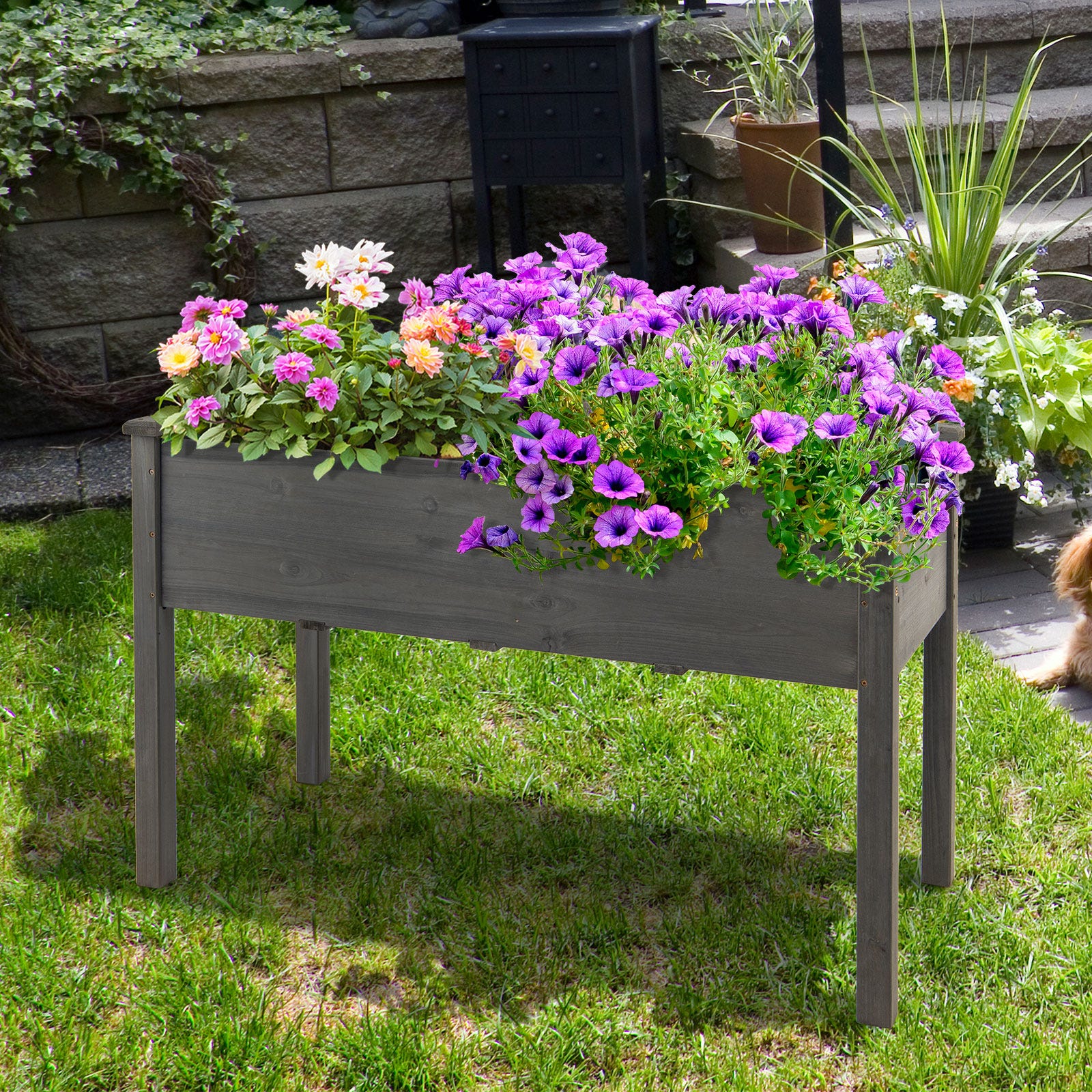 Gladys fioriera in legno 40x40cm per piante giardino terrazzo esterno Gladys fioriera in legno 40x40cm per piante giardino terrazzo esterno