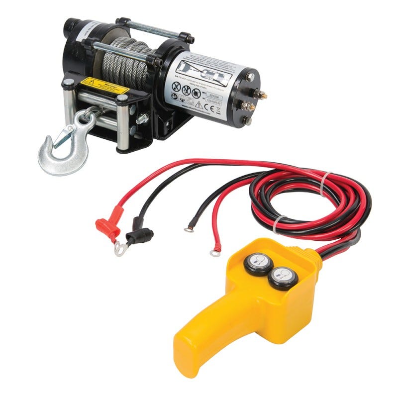 Husar Winch Treuil Électrique 12V, 2000 lbs 907 kg - Corde en Acier de 15 mètres de long, très solide,commande par câble, frein automatique, kit de montage - idéal pour les quads Husar Winch Treuil Électrique 12V, 2000 lbs 907 kg - Corde en Acier de 15 mètres de long, très solide,commande par câble, frein automatique, kit de montage - idéal pour les quads