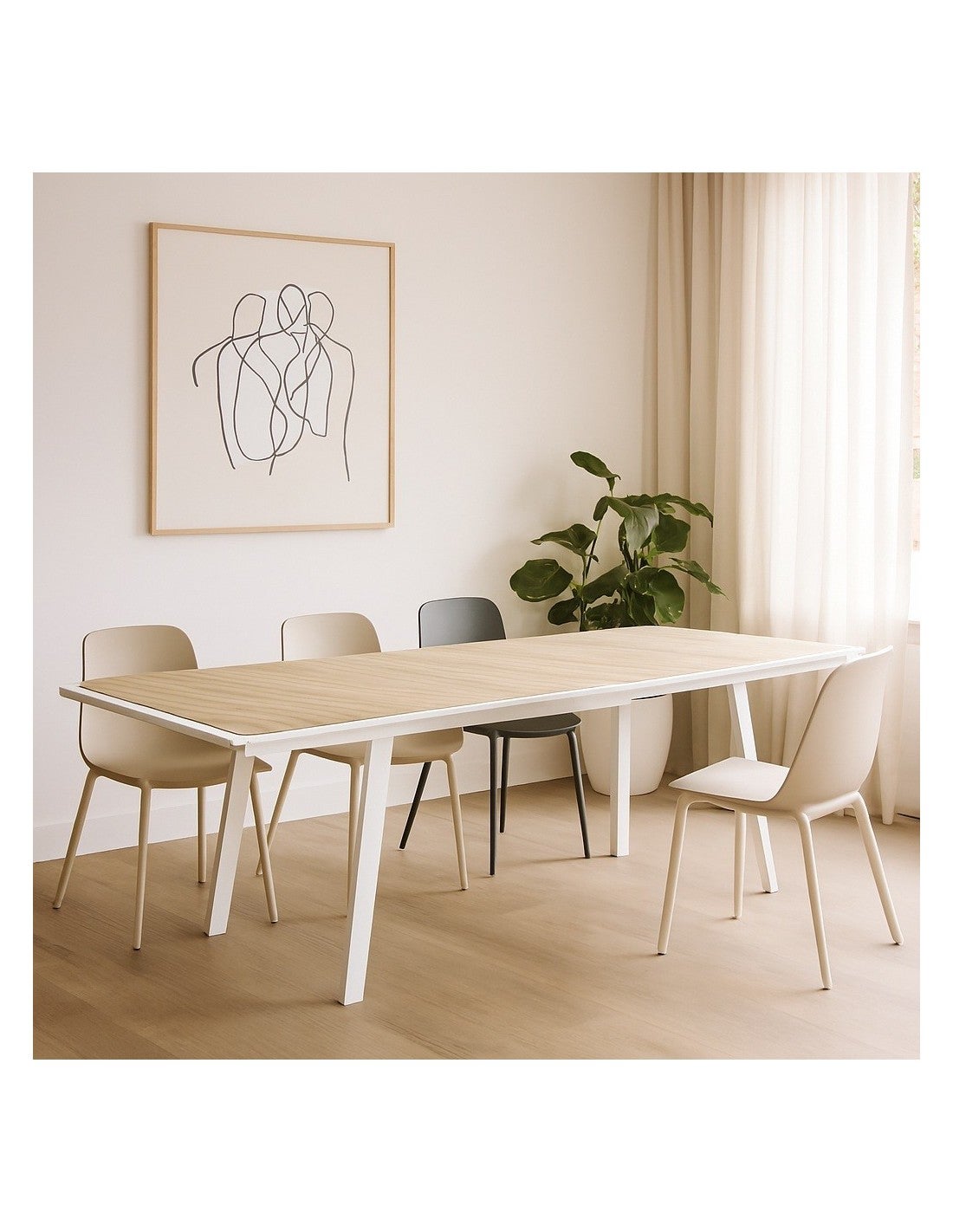 Table de jardin extensible rectangulaire en Aluminium Blanc 10 places - 6
