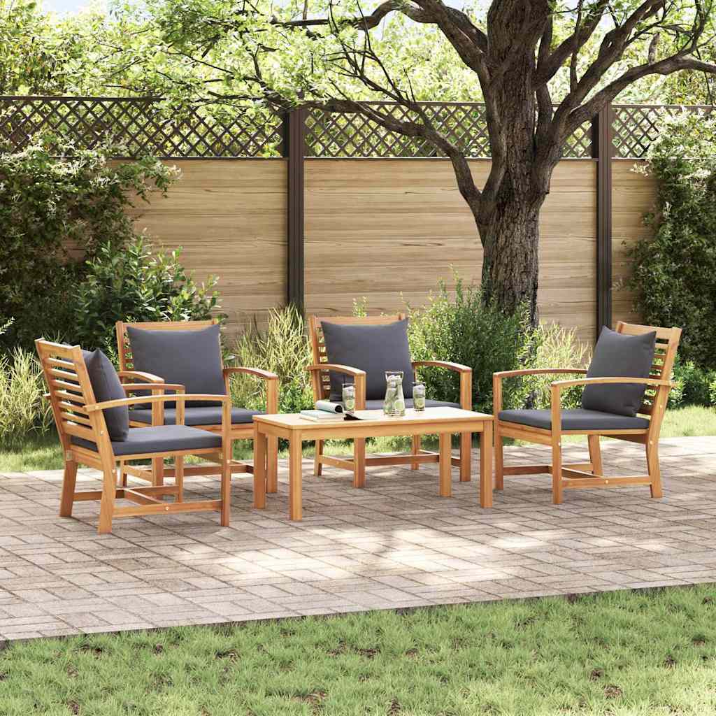 Zestaw Sof na Ogród 5 pcs Naturalny Lite drewno tekowe