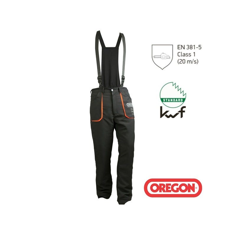 Pantaloni Protettivi Oregon Yukon Con Pettorina E Bretelle - Taglia 2XL, Protezione Tipo A EN ISO 11393-2, Per Motosega E Taglio Erba