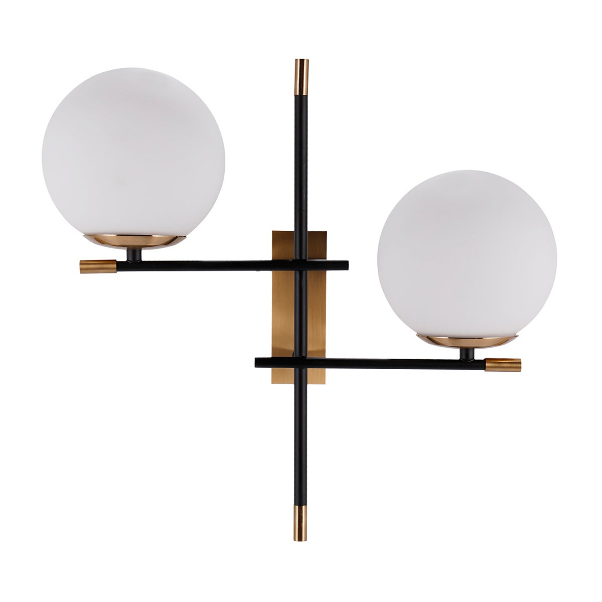 Kinkiet białe kule Stelia mosiężno-złoty 2xE14x5W metal wym:41x45x22cm IP20 Italux