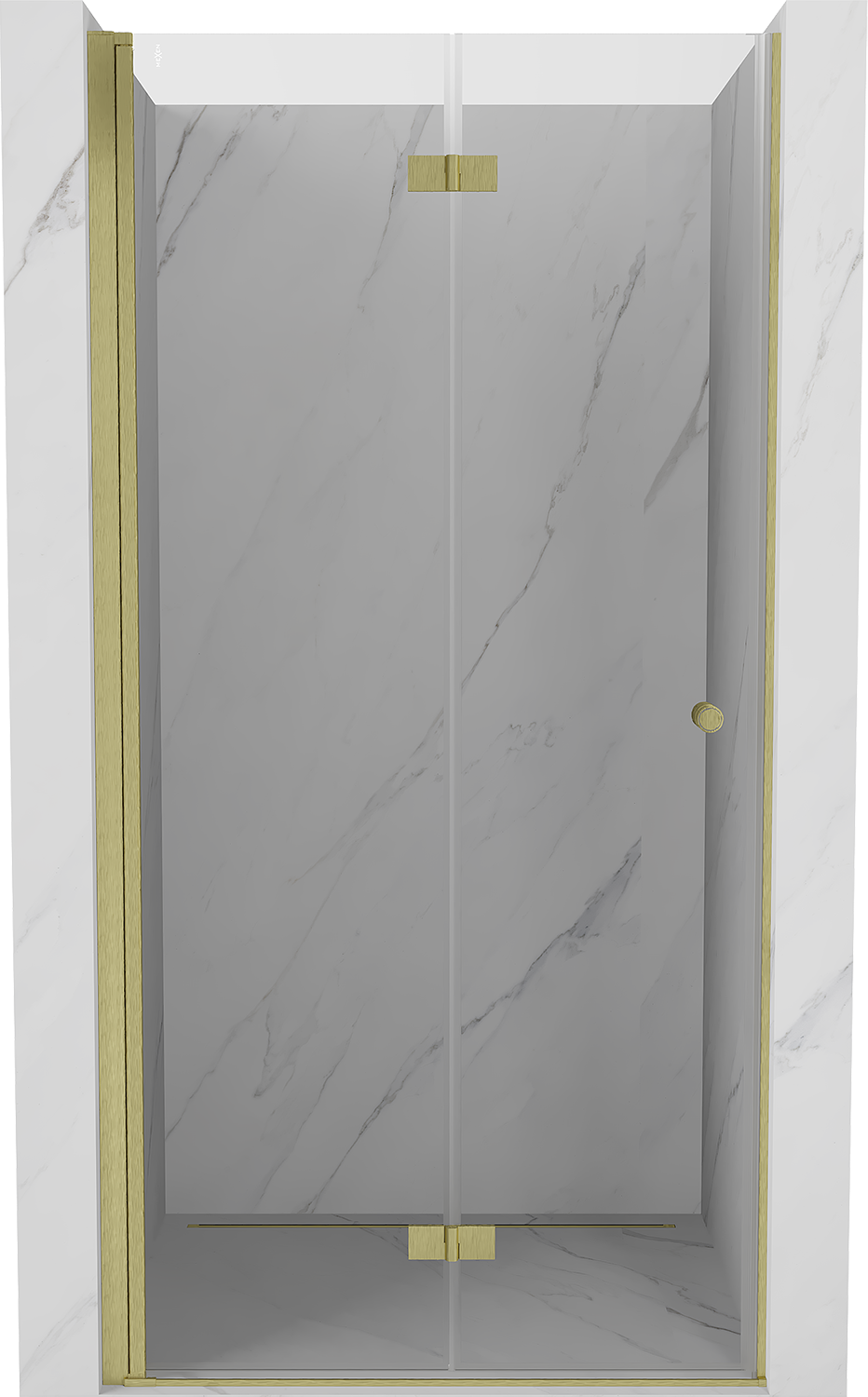 Mexen Mist-F drzwi prysznicowe składane lewe 60 cm, transparent, złote szczotkowane - 8A6-060-000-55-00-L