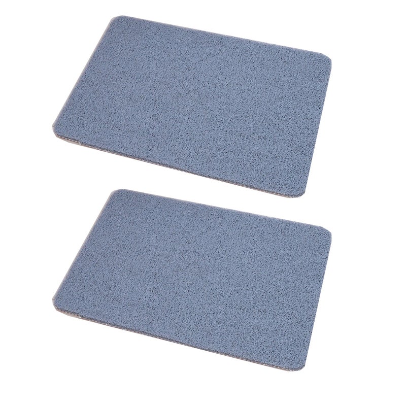 Szara, antypoślizgowa mata prysznicowa (2 sztuki, 60 x 40 cm), miękka mata łazienkowa z PVC, szybkoschnąca.