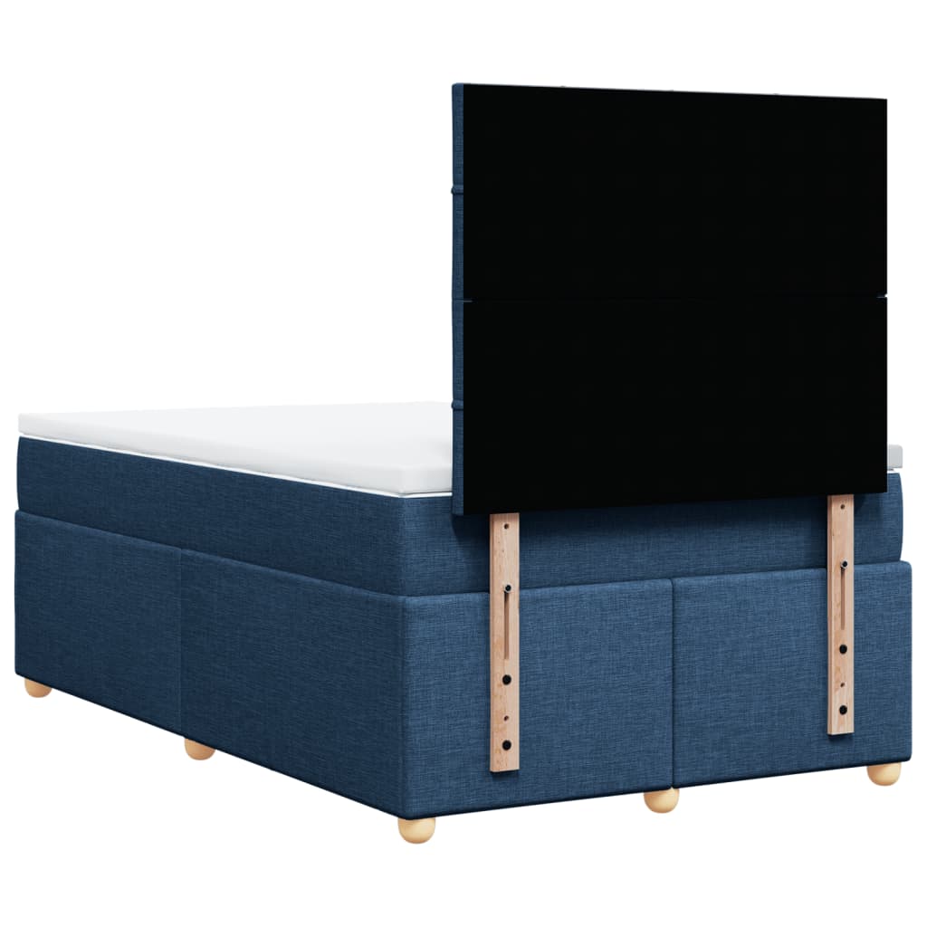 Maison Exclusive - Sommier à lattes de lit avec matelas Bleu 120x200 cm Tissu - 8