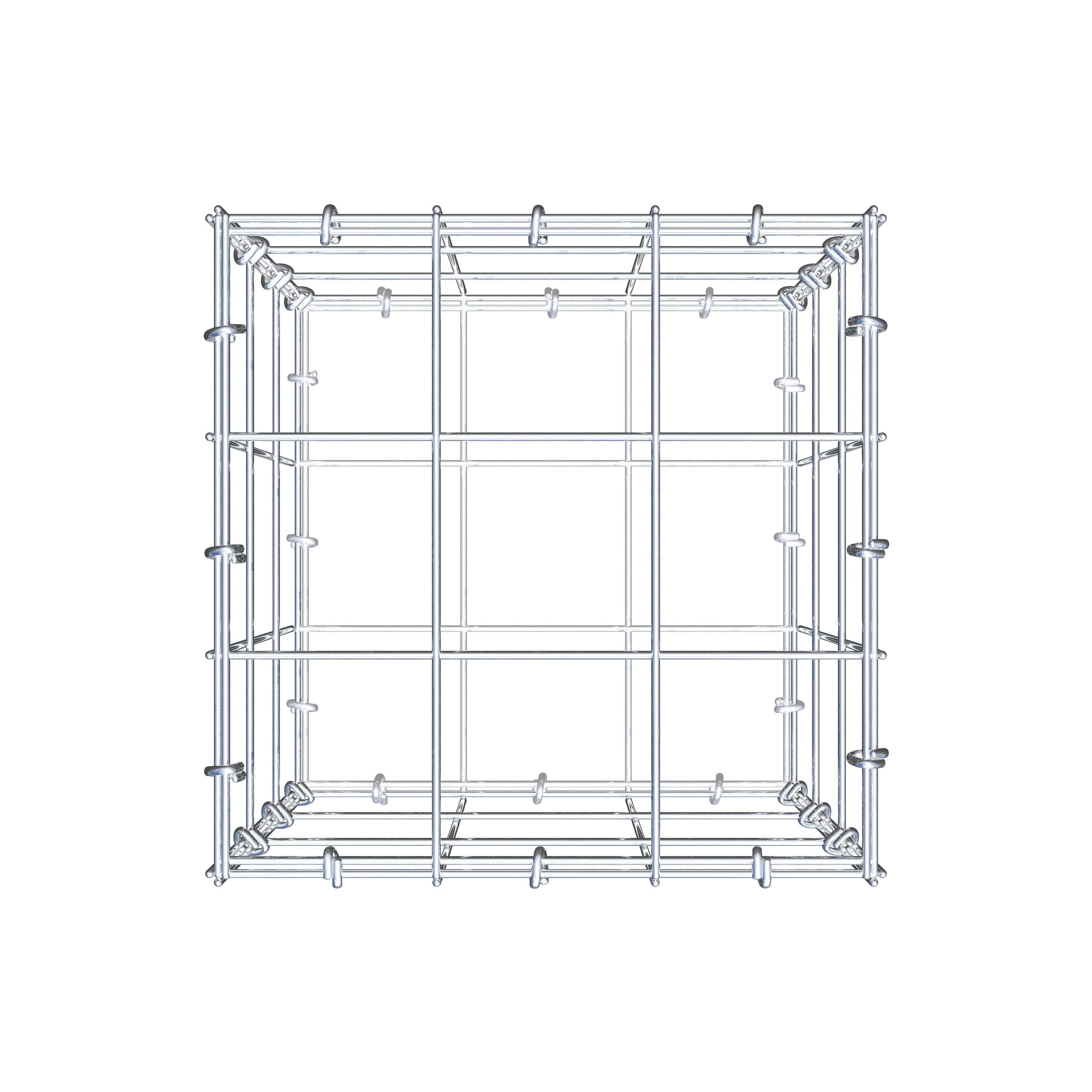 Gavión de acero galvanizado 30x30x30cm (LxAxP), malla 10 x 10cm, Anillo en C, jaula metálica para muro o jardín - 5
