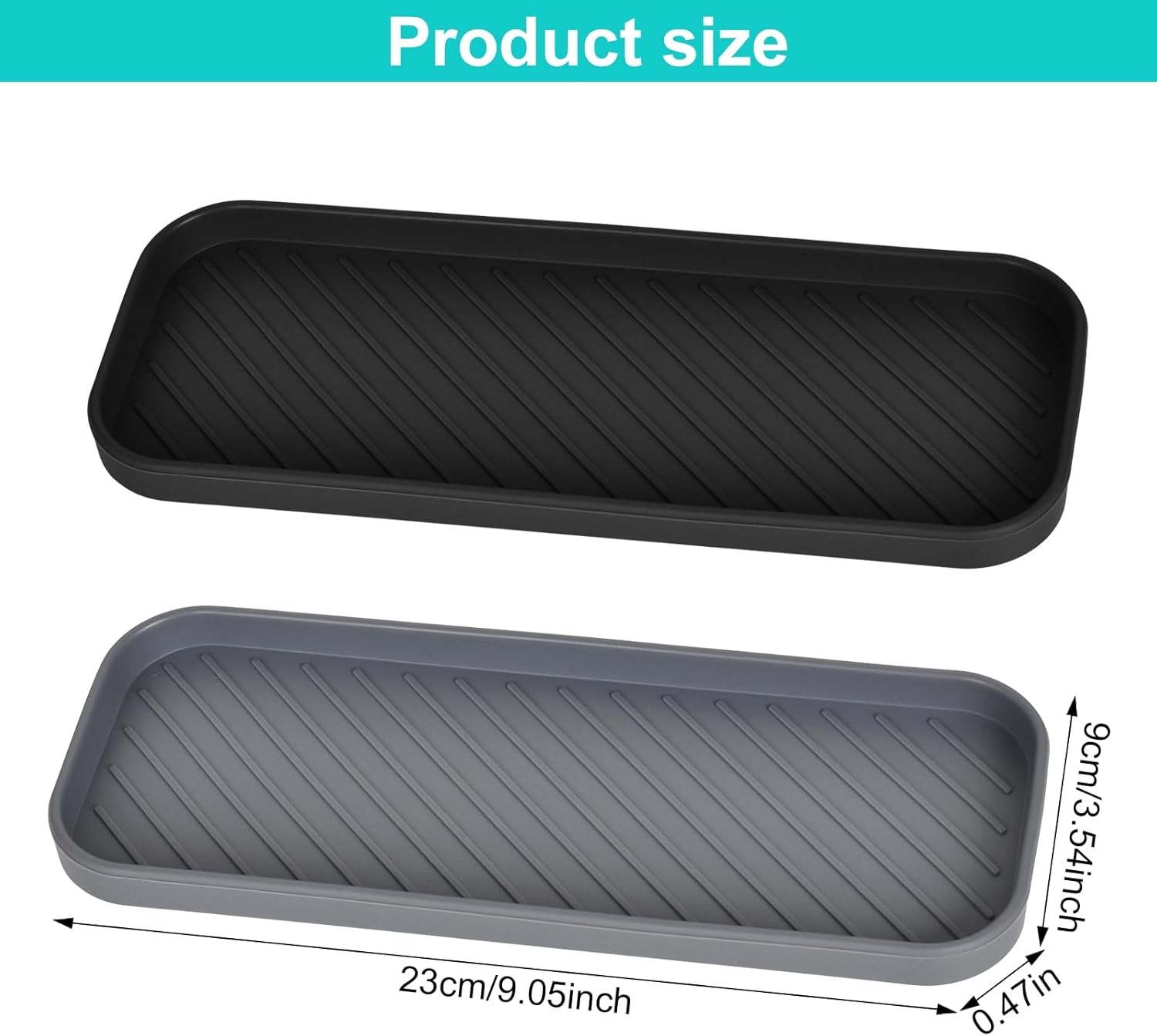 Tappetino Scolapiatti In Silicone Per Rubinetto – Organizer Da Cucina Con Doppio Foro, Antigoccia, Grigio
