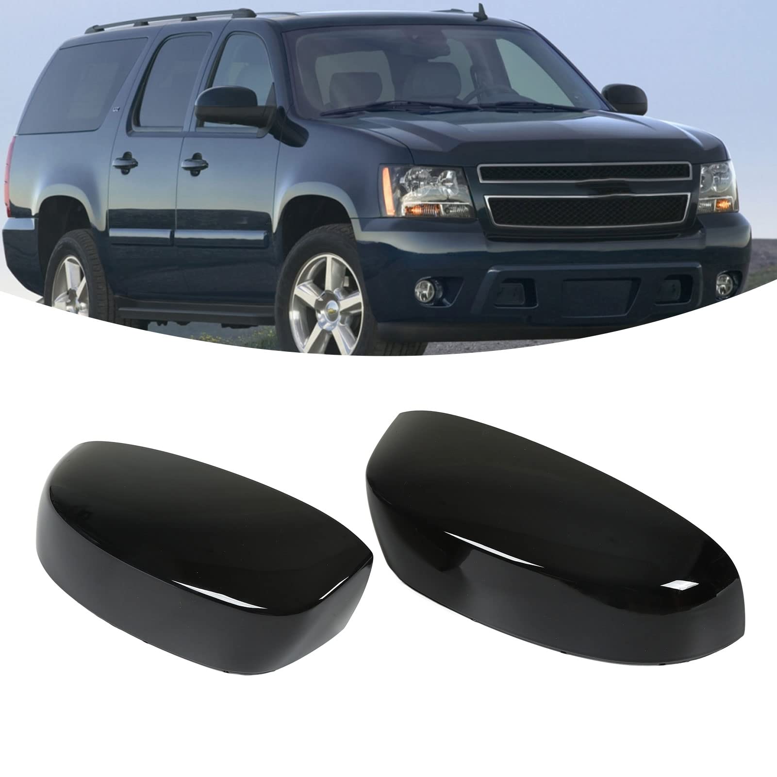 2 pezzi Copri specchietto retrovisore ABS anti-invecchiamento Copertura specchietto retrovisore laterale di ricambio per Avalanche Silverado Suburban - 2