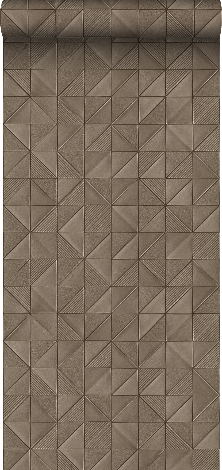 Tapeta graficzny motyw 3D brązowym - 50 x 900 cm - ESTAHOME