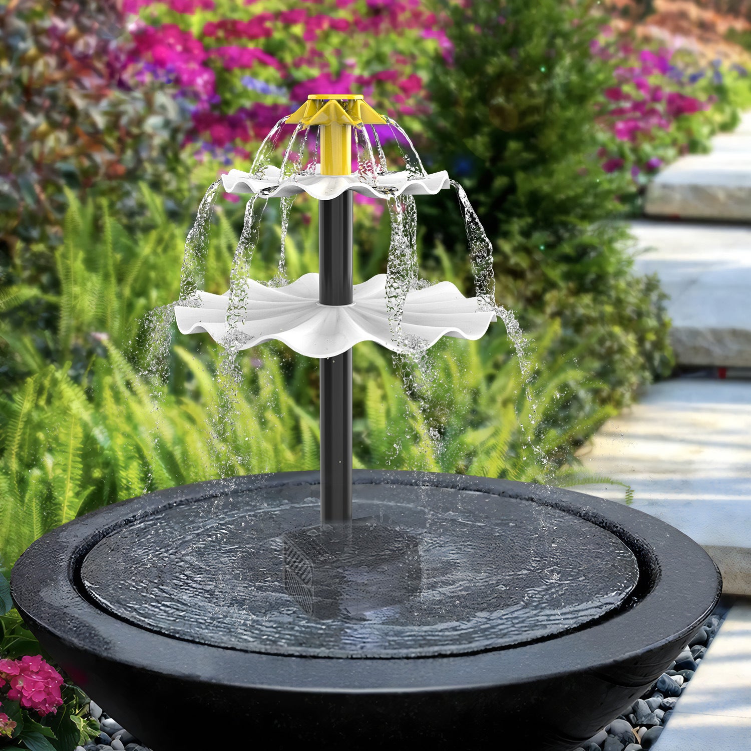 Fontaine solaire, pompe solaire pour bassin, pompe à eau solaire, fontaine flottante, pompe pour jardin, jeux d'eau, bain d'oiseaux - 3