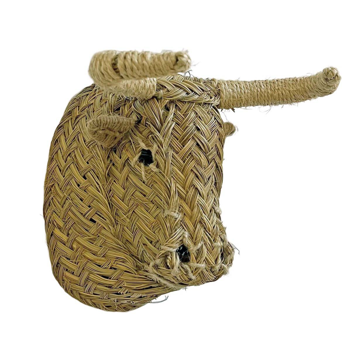 Cabeza de esparto toro decoración de pared 15 x 15 cm