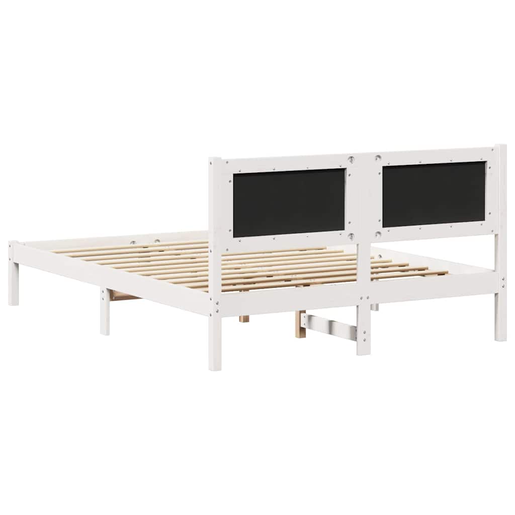 Cadre de lit gris clair 140 x 200 cm pin massif - 7