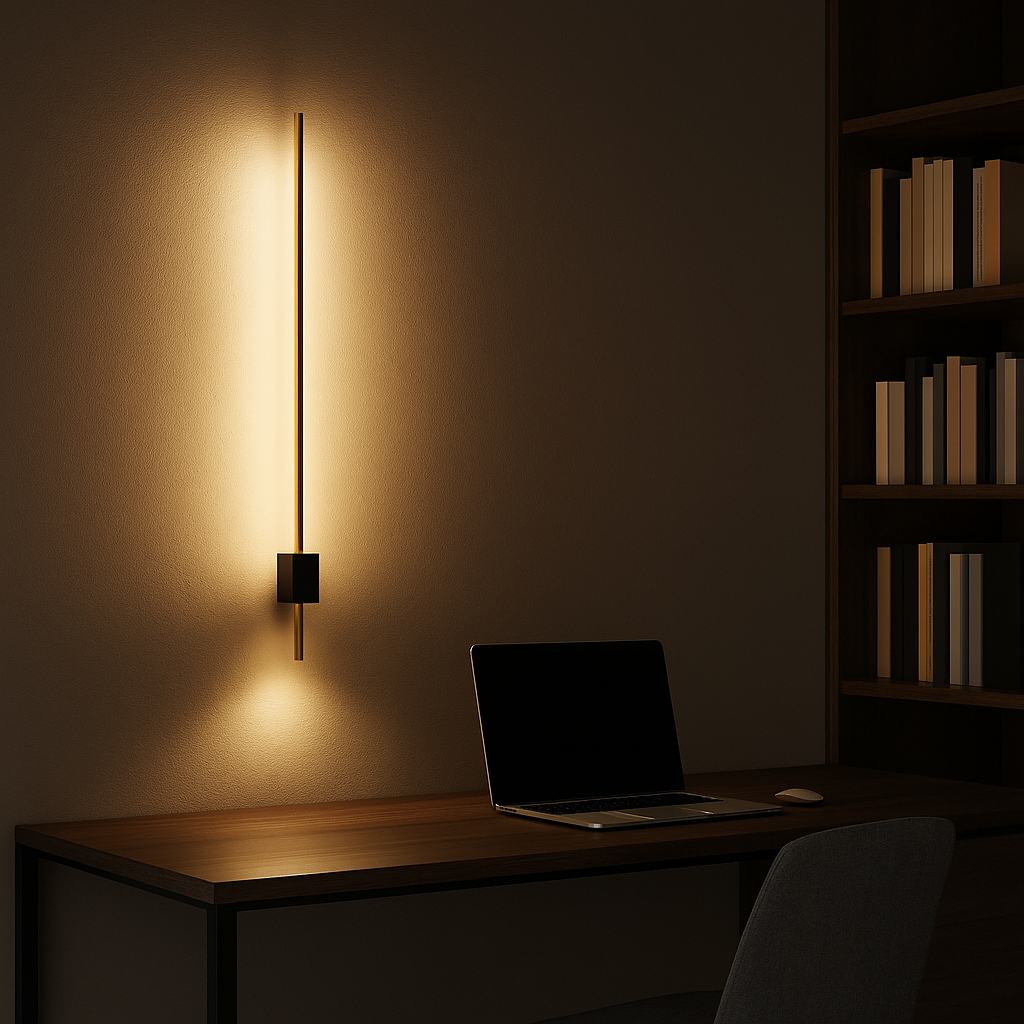 Kinkiet ścienny LED Como 90cm 9W IP20 4000K wewnętrzny zloty czarny lampa MasterLED - 3