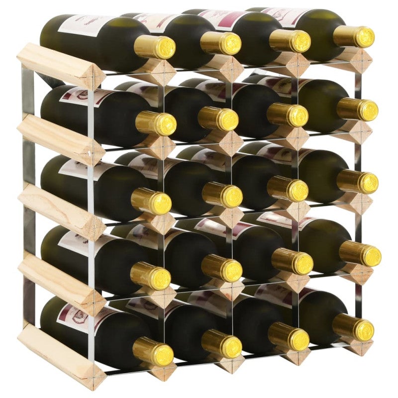 Casier à Vin VidaXL 20 Bouteilles - Bois De Pin Massif, Gris - Étagère à Vin Design Moderne