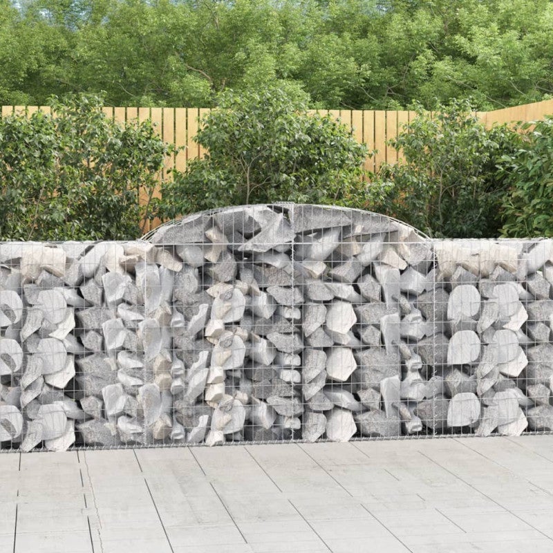 Cesta gaviones forma arco hierro galvanizado 300x50x100/120 cm vidaxl