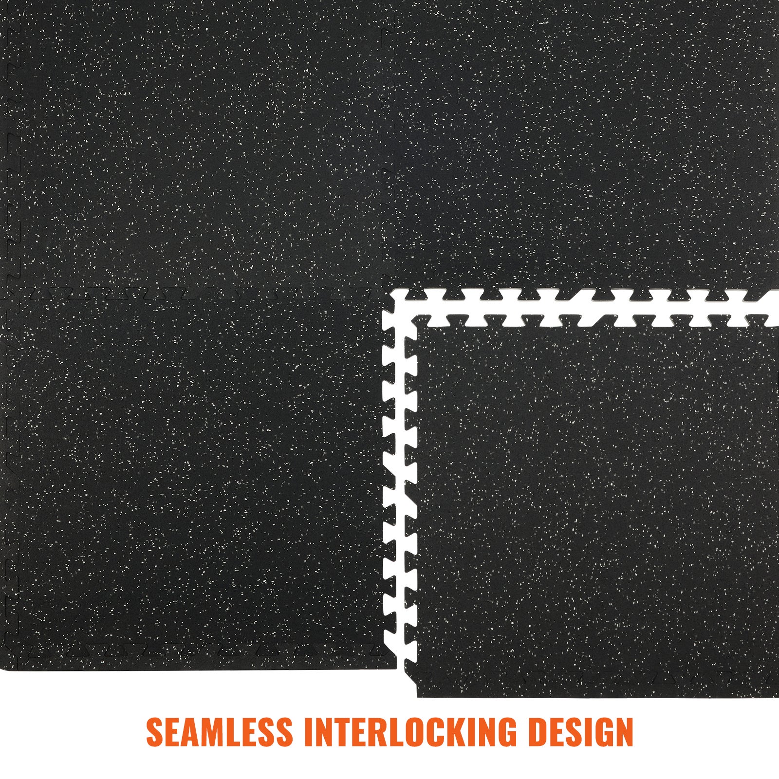 Tapis en Caoutchouc à Emboîtement VEVOR 25 Pcs Protections Sol en Mousse 14 mm d'Épaisseur Tapis de Sol Emboîtables 9,3 m² Noir Gris Réduction du Son - 7