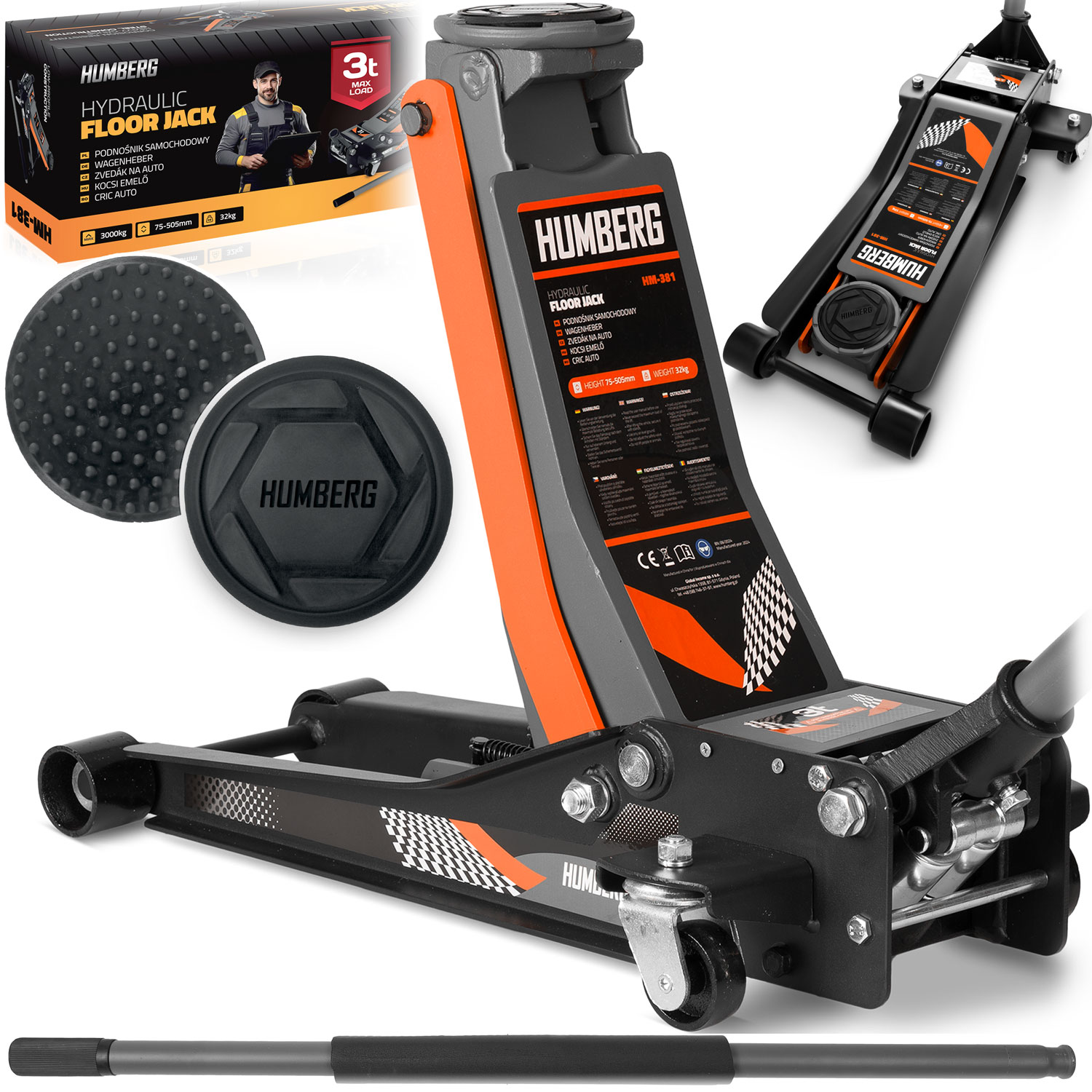 Podnośnik samochodowy 3T niskoprofilowy żaba HM-381 Humberg