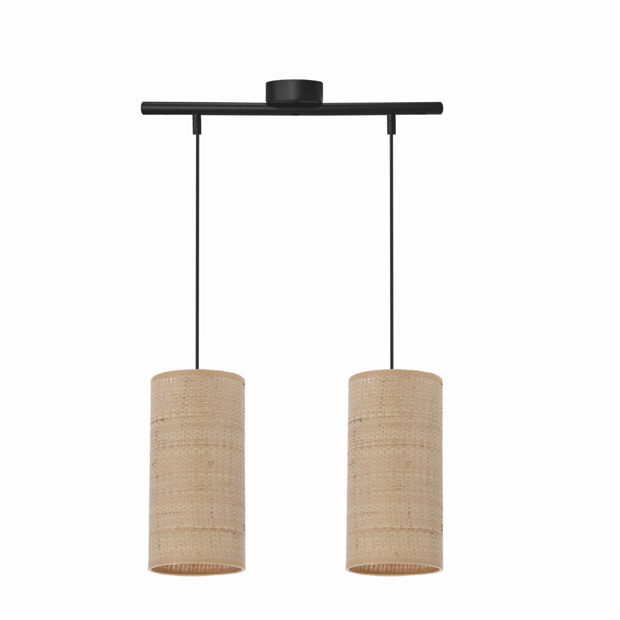 Lampa sufitowa wisząca Fleri czarno-beżowa 2xE27x60W wym: 130 x 45 x 12 cm tkanina Candellux