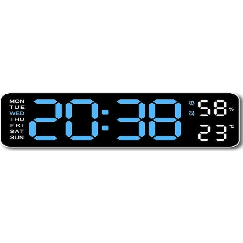 Réveil LED En Bois Avec Affichage Température Et Humidité - Horloge Numérique Multifonction