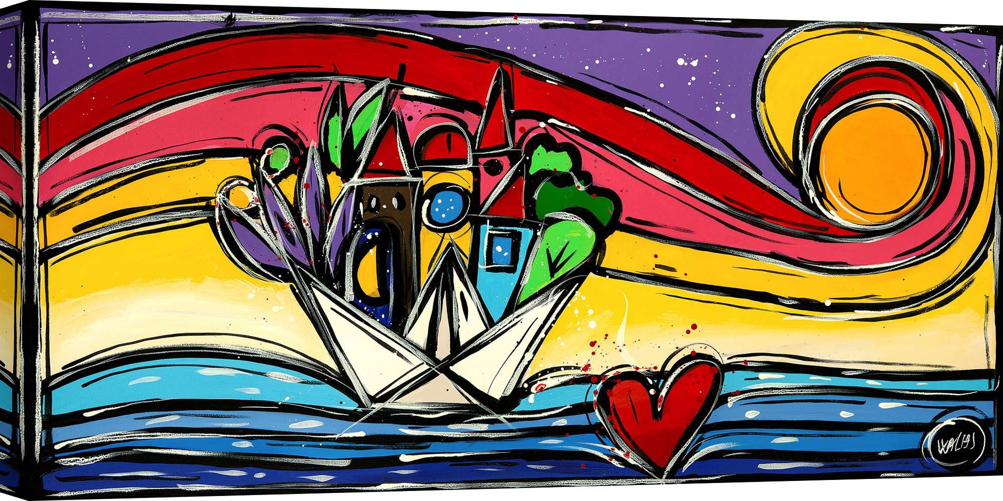 InstyleArt Stampa Su Tela Onda Colorata 80x60 Cm - Quadro Moderno Made In Germany - Pronto Da Appendere - 4