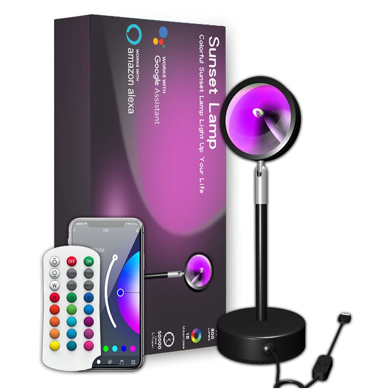 Lampa podłogowa RGB z oświetleniem otoczenia z pilotem APP projekcja tęczy światło zachodu słońca lampa podłogowa Bluetooth APP jako oświetlenie tła