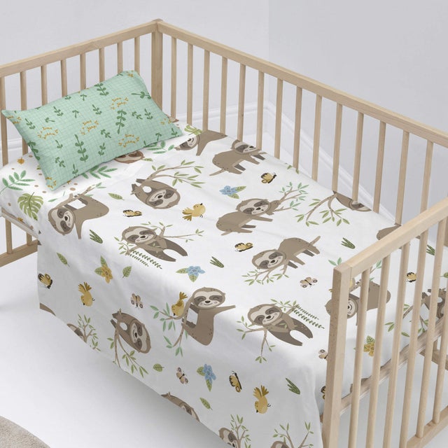 Happy sloth Parure drap berceau 120x180
